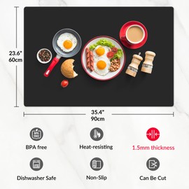Silicone Countertop Protector,Heat Resistant Silicone Mat for Kitchen Counter, Non Slip Silicone Work Mat, Coffee Desk Mat, Silicone Craft Mat, Placemat, Multi-Purpose, Extra Large and Thick