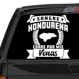 Stickers para Carros Sangre Hondureña Corre por mis Venas Calcomanias para Autos Honduras Decal for Cars and Trucks Latin Heritage (5" x 5")