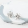 Snowflake Earrings - Christmas Flower Shaped Crystal Stud Pierced Earrings