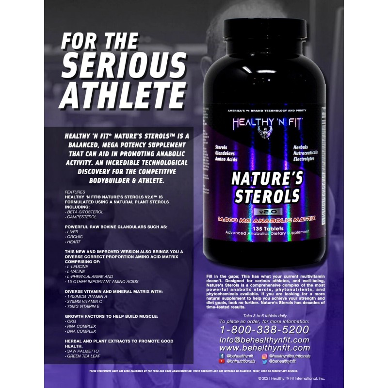 Healthy N Fit - Natures Sterols 135 tab: Glandulars, Sterols,