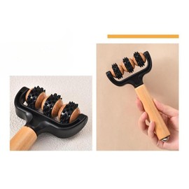 Milageto T Shape Massager Muscle Roller Tool Massage Tool Portable Handheld Meridian Rolling Stick for Body Legs Cellulite Reduction, Black