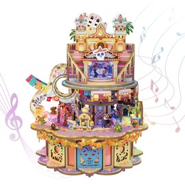 Tonecheer Music Box Wooden 3D Puzzle, DIY Model Kit for Adults, Rotating Music Box, Wooden Puzzle Gifts for Home Decoration, Gift for Birthday, Christmas (Dreams Hiking)