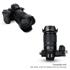JJC HB-101 Lens Hood, Replaces Nikon Lens Hood HB-101 for Nikon NIKKOR Z DX 18-140 mm f/3.5-6.3 VR Lens Sun Hood for Nikon Z50 Zfc DSLR Camera Photography