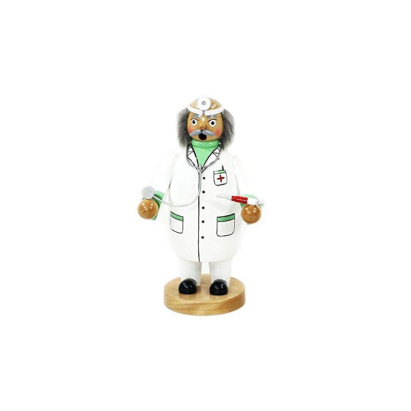 Wichtelstube-Kollektion Wooden Smoker Smoker Figurine Old Doctor with Grey Hair
