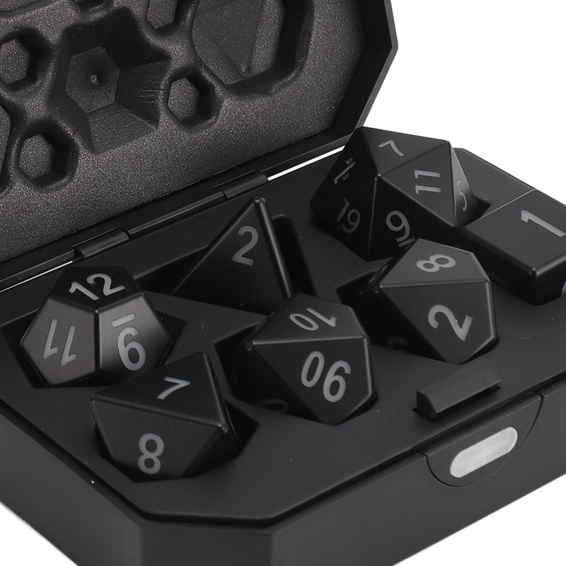 7PCS Light Up Dice ABS Rechargeable LED Electronic Polyhedral Dice