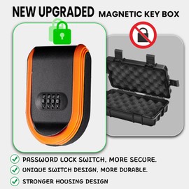 Magnetic Key Holder Under Car,Magnetic Key Box with Combination Lock, Hide Spare Key Outside,Waterproof Magnetic Key hider Outdoor for Hiding for Vehicles Outdoor