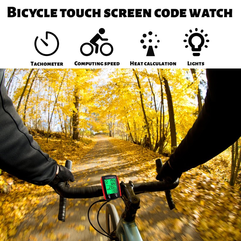 Bike Computer, Universal 19 Functions IP54 Waterproof Bicycle Speedometer Odometer,