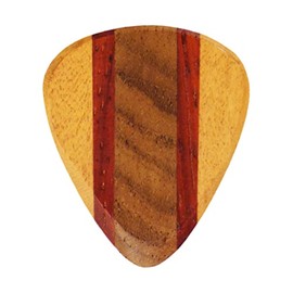 Exotic Plectrums Maple, Padauk, & Teak Wood Guitar Or Bass Pick - 3.0 mm Ultra Heavy Gauge - 351 Wedge Shape - Natural Finish Handmade Specialty Exotic Plectrum - 1 Pack