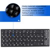 2 Pack Universal Russian Keyboard Stickers Black Background with, White