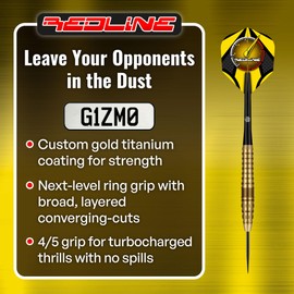 Shot! Darts Redline G1ZM0 Steel Tip Dart Set Front Weighted 80% Tungsten Barrels (24, Grams)