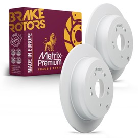 Metrix Premium Chassis Parts - 2 PC Rear Coated Solid Disc Brake Rotor Fits Honda CR-V, Acura RDX, Replacement 08.A355.11, Made in Europe
