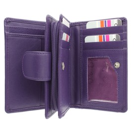 Mala Leather Origin Collection Leather Purse with RFID Protection and External ID Window 3118_5 Purple