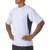 A4 Men's Color Block Performance Interlock T-Shirt, Medium, White/Black