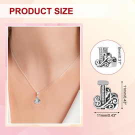PATIKIL 925 Sterling Silver Letter Charm, Alphabet l Letters Bead Charm Initial Letter Pendants for Bracelets Necklace DIY Jewelry Gift, Silver Tone