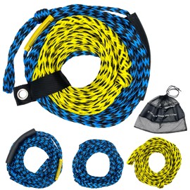 3-Section Tow Ropes for Tubing, 1-3 Rider 60FT Ropes for Towable Tubes