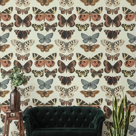 Affrolling Vintage Butterfly Peel and Stick Wallpaper, 15.75"x118" Boho Removable Waterproof Vinyl Renter Friendly Adhesive Wall Paper Contact Paper for Cabinet Drawer Wall Decor