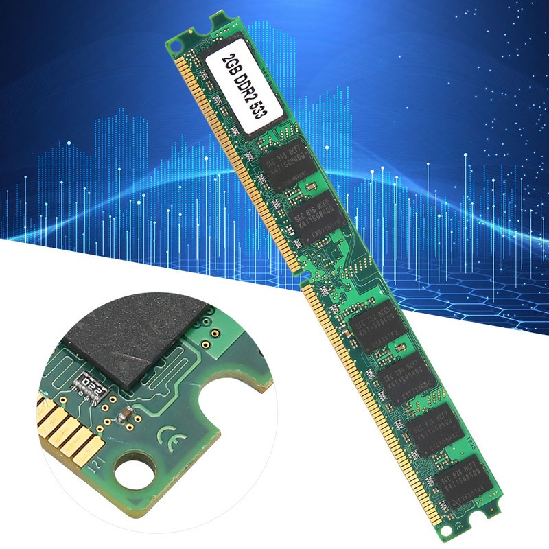 Memory Module Desktop Full Compatible DoubleSided 16Grain DDR2 2GB 533MHZ