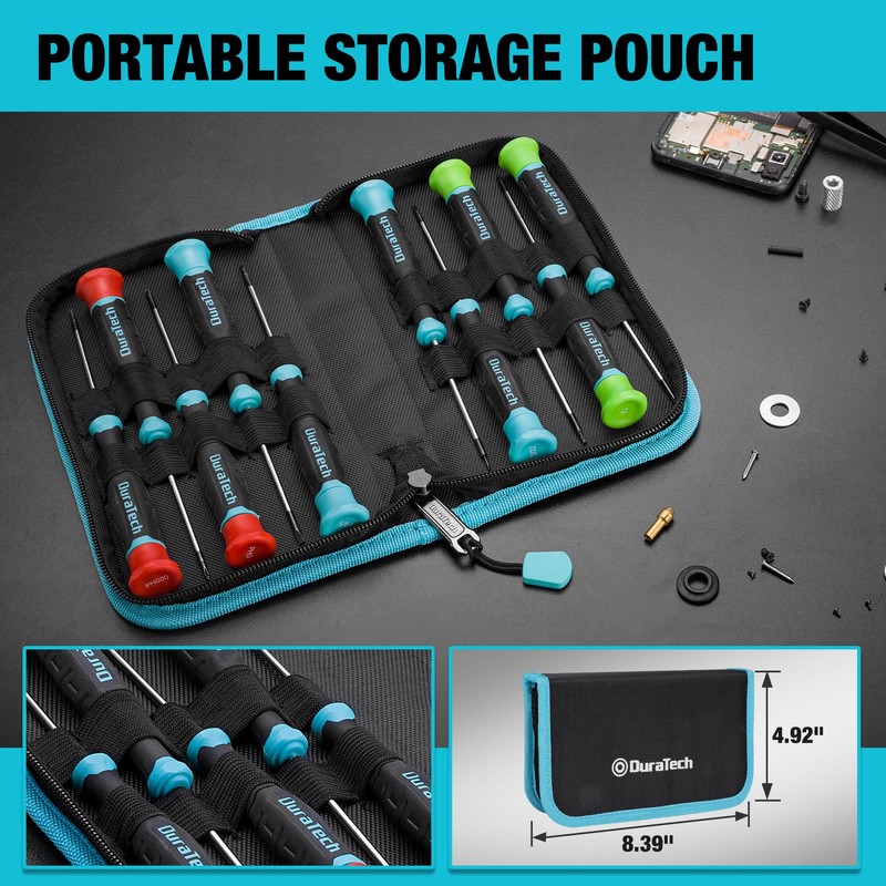 DURATECH Precision Screwdriver Set, 10 PCS Magnetic Small Screwdriver Set