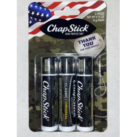 CHAPSTICK CAMO Carded Thank You For Your Service Classic Original Flavor 3 Pack