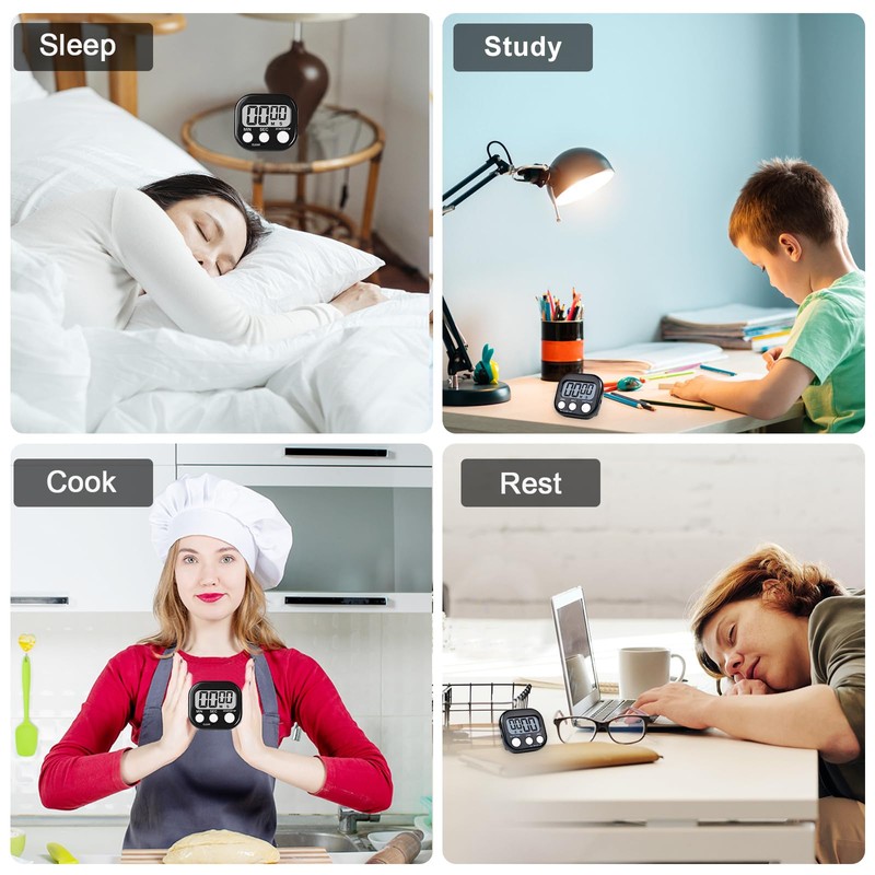 Pack of 6 Digital Kitchen Timer, Digital Timer, Digital Kitchen