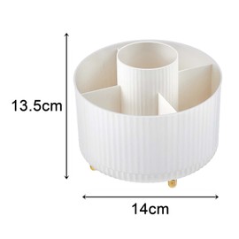 Miiepls Cosmetic Make Up Organiser, 360° Rotating Brush Organiser, Eyeshadow Brush, Lipstick Case, Storage Cosmetic Organiser for Room Decor, Dressing Table, Bedroom, Bathroom (White)