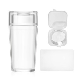 X&D Nail Art Stamper Clear Jelly Nail Art Stamping Transparent Silicone Rubber Nail Polish Stamper with Acrylic Scraper, Spare head Kit for French Tips and Transfer Images