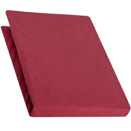 aqua-textil Pur Fitted Sheet Divan Water Beds Cotton 120x200-130x220 cm burgundy