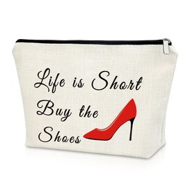Shoe Lover Gift for Women Birthday Gifts for Friend Female Makeup Bag Fashion Girl Gifts Friendship Gift for Best Friend Cosmetic Bag Wedding Gifts Christmas Gifts for Her Cosmetic Travel Pouch