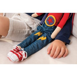 Hoppa HOP-LP 08.304 Waldorf Steineriana Lewis Doll Organic Cotton and Soft and Warm Sheep's Wool 40 cm - 500 g