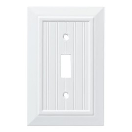 Franklin Brass Classic Beadboard Wall Plate, Pure White Single Switch Cover, 1-Pack, W35265-PW-C