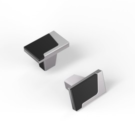 Haliwu 10 Pack Silver and Black Cabinet Knobs 2 Tone Dersser Knobs and Drawer Pulls Black and Brushed Nickel Pulls Square Kitchen Cabinet Hardware Zinc Alloy