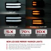 NJSBYL Amber LED Side Mirror Turn Signal Light Kits for