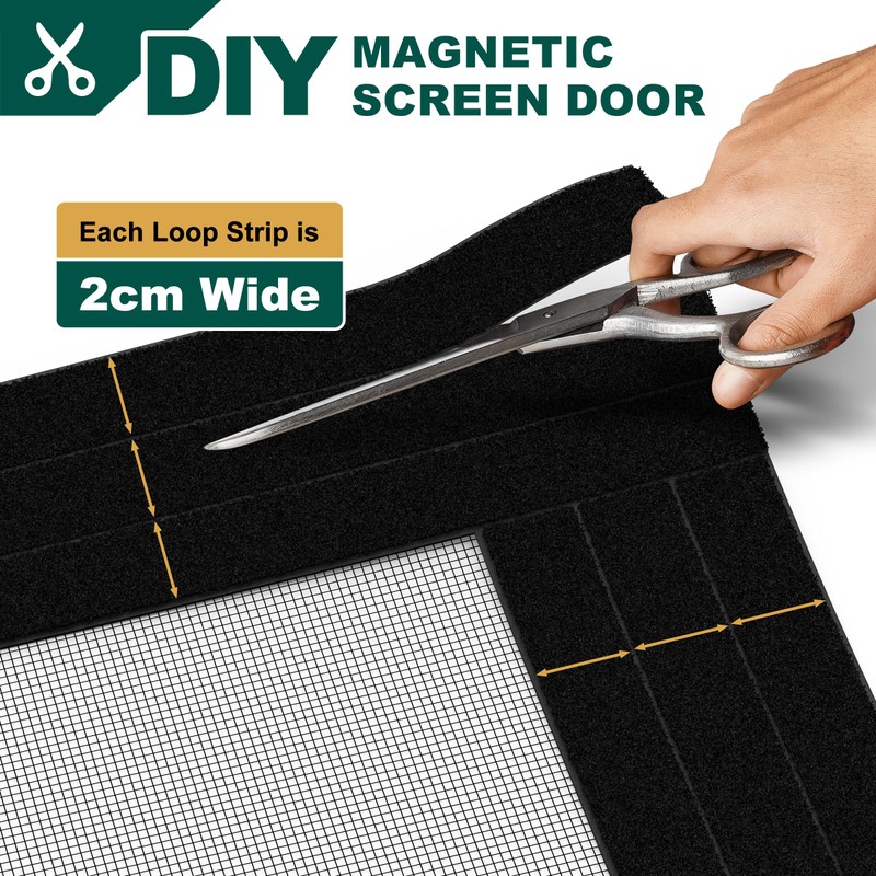 HADOR Adjustable Magnetic Screen Door Fit Door Size Width 34"