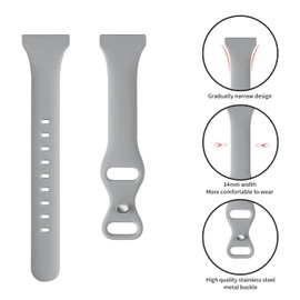 TUCOMO Slim Silicone Watch Bands Compatible with Garmin Venu SQ/Venu Sq 2, Thin Soft Narrow Sport Replacement Wristband Straps for Garmin Venu SQ Music/Venu Sq 2 Music