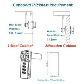 Puyueo 2 Sets Mechanical Code Lock Digital Combination Cabinet Lock Combination Cam Lock Cabinet Password Lock with Keys (Vertical Version)