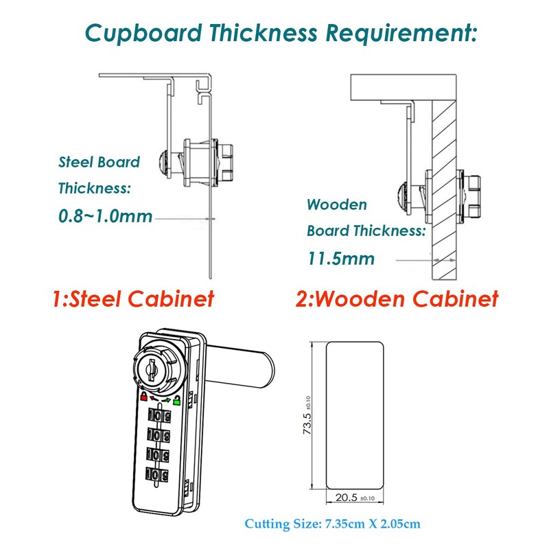 Puyueo 2 Sets Mechanical Code Lock Digital Combination Cabinet Lock