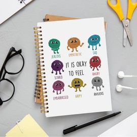 Ecezatik Mental Health Journal,Mental Health Journal For Women,Mental Health Gifts For Women Kids Teens,Guided Journal For Mental Health,Inspirational Notebooks,It Is Okay To Feel Notebook 5.5x8.3