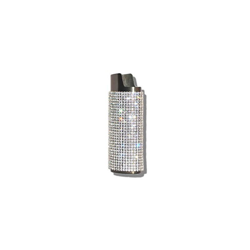Gray Lighter Cover Sleeve with Crystal Rhinestones LS4