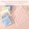 FHDUSRYO 6Pcs Soft Hanging Hand Dry Towels, Square Microfiber Hand