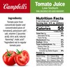 Campbell's Low Sodium 100% Tomato Juice, 64 fl oz Bottle