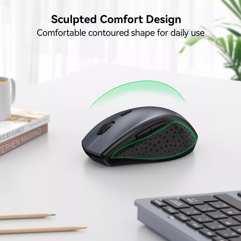 TECKNET Wireless Mouse, 2.4G USB Computer Mouse with 6-Level Adjustable