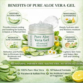 Auravedic Pure Natural Aloe Vera Gel, 100g
