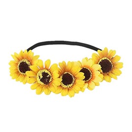 Sunflower Headband Sunflower Crown Sunflower Headpiece Women Headwrap Creative Stylish Hair Accessories for Women and Girls Performances Parties Weddings Festivals