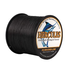 Hercules Super Strong 300M 328 Yards Braided Fishing Line 100 LB Test for Saltwater Freshwater PE Braid Fish Lines 4 Strands - Black, 100LB (45.4KG), 0.55MM