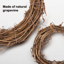 Larcenciel Grapevine Wreaths Set, 8 Pieces, Grapevine Wreaths, 2 Sizes, Natural Wreath, Dry Rattan Christmas Wreath, Wooden Decoration, DIY Wreath, Decoration for Christmas, Wall and Door Wreath