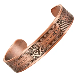 MasonicMan Masonic Men's Pure Copper Adjustable Bracelet Bangle