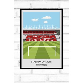 Hewson's Gifts Sunderland United Football Stadium Print - Gift Present For Football Fan - Gift For Dad, Brother, Son - Stadium Print Present (Sunderland United A4 Size (Stadium of Light))