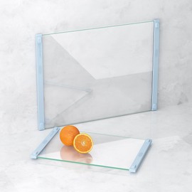 LANGBOHOS Cutting Board,Tempered Glass Cutting Board for Kitchen,Non-slip,Dishwasher-Safe,Ideal for Kitchen Chopping Board and Serving Tray (Blue-12 * 8"&16 * 12")
