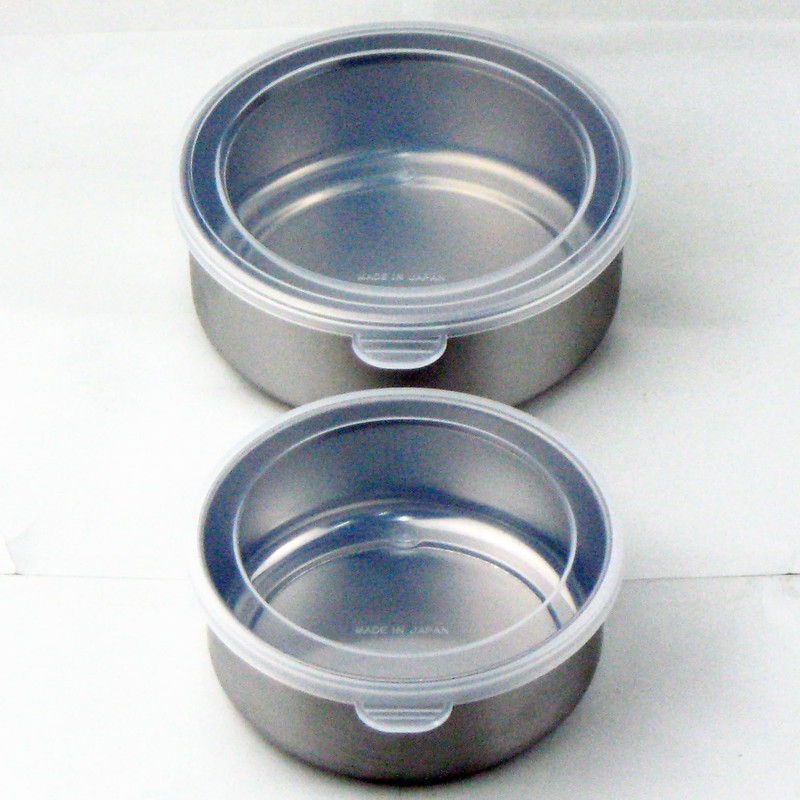 Nagao Storage Container, 4.7 inches (12 cm), Round, Stainless Steel,