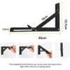 Folding Shelf Brackets 25cm, 2pcs Heavy Duty Metal Collapsible Shelf